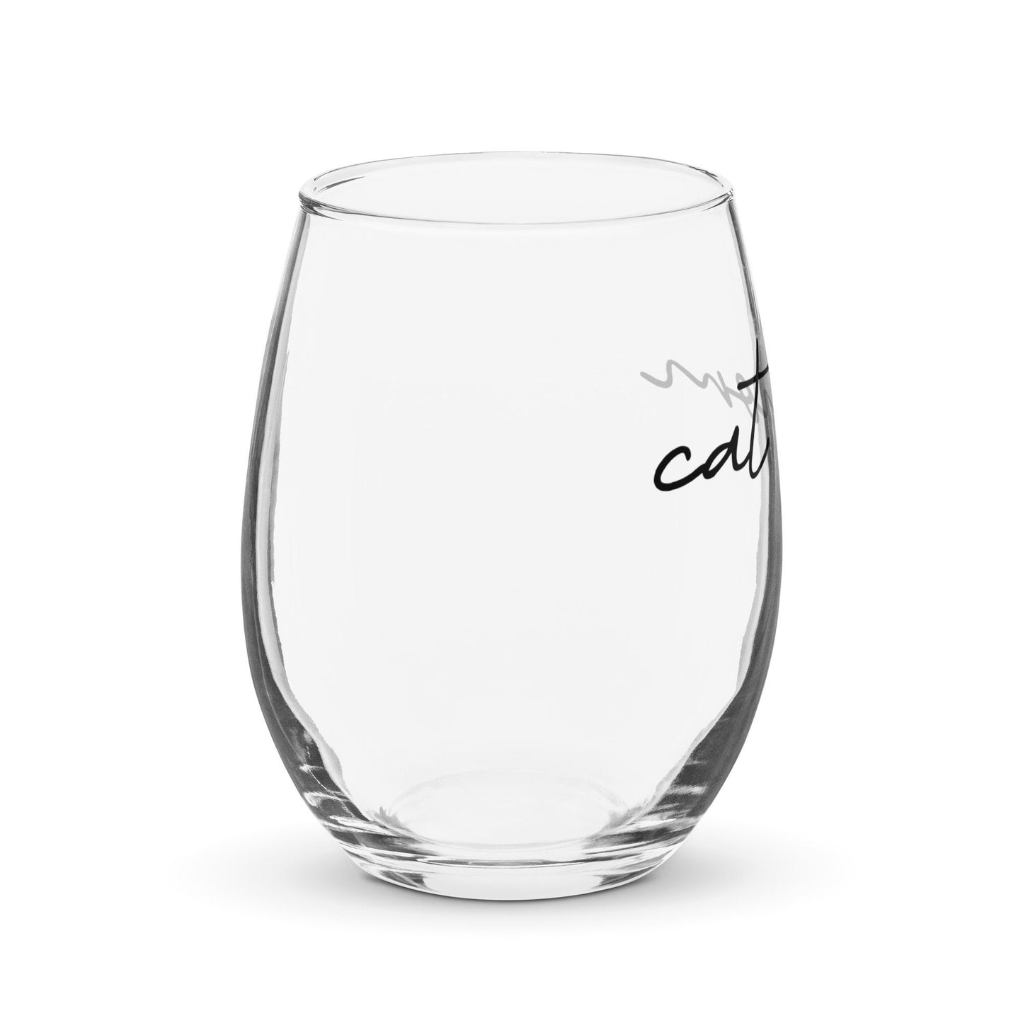 Cat Mom Stemless Wine Glass