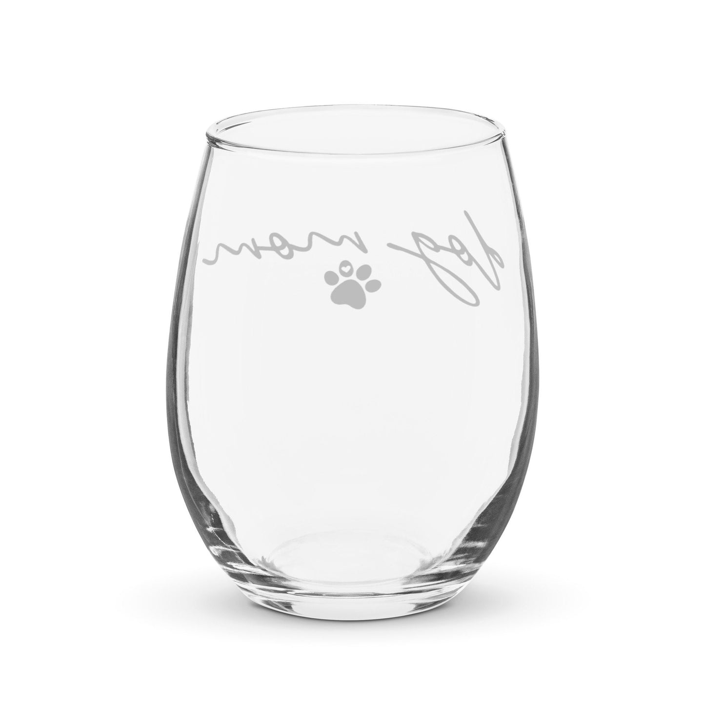 Dog Mom Stemless Wine Glass