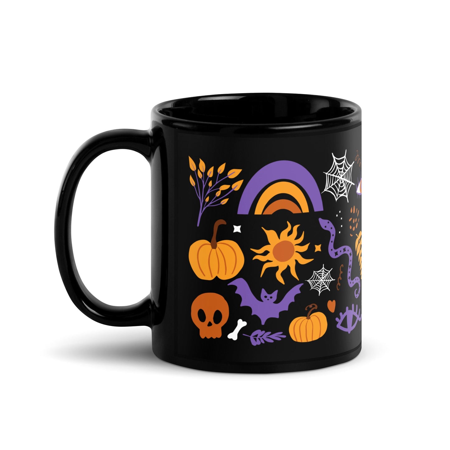 Boho Halloween Black Mug