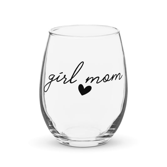 Girl Mom Stemless Wine Glass